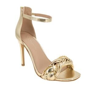BCBGeneration Womens Isabel Braided Gold Dress Sandals Heels / NEW / Size 11